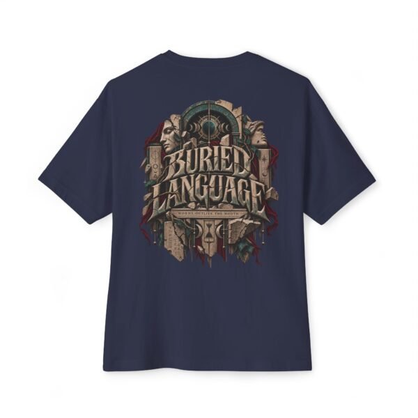10251885673803389600_2048.jpeg Buried Language — Oversized Black Symbolic Graphic Tee by VX MERCH
