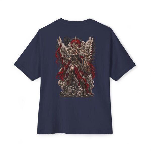 10294444624156604296_2048.jpeg Divine Vanguard — Oversized Black Winged Warrior Graphic Tee by VX MERCH