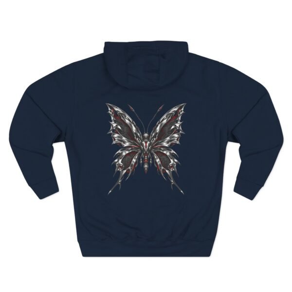 Crimson Metamorphosis Gothic Butterfly Graphic Fleece Hoodie by VX MERCH