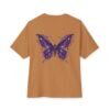 Violet Metamorphosis — Oversized Black Crystal Butterfly Graphic Tee by VX MERCH