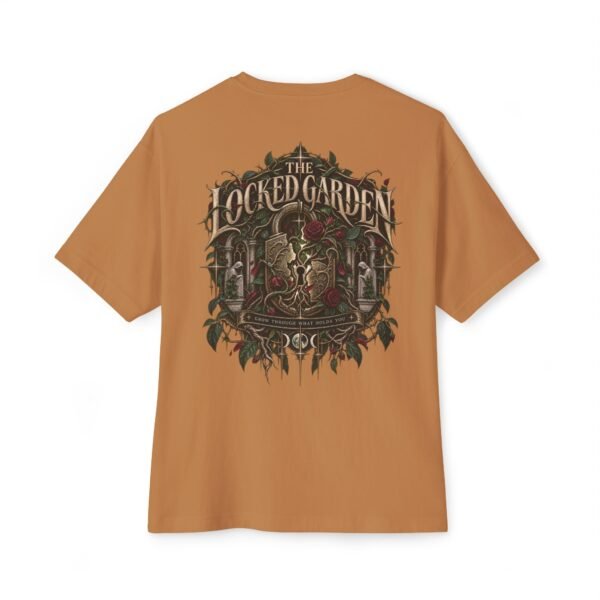 The Locked Garden — Oversized Black Botanical Graphic Tee by VX MERCH