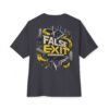 False Exit — Oversized Black Futuristic Graphic Tee by VX MERCH