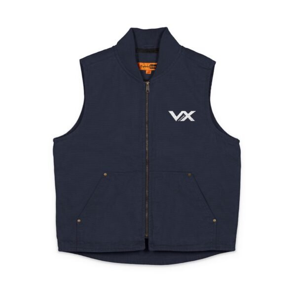 Washed Duck Cloth Work Vest — Embroidered VX Chest Logo by VX MERCH