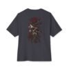 Dead Roses — Oversized Black Skull & Rose Graphic Tee by VX MERCH