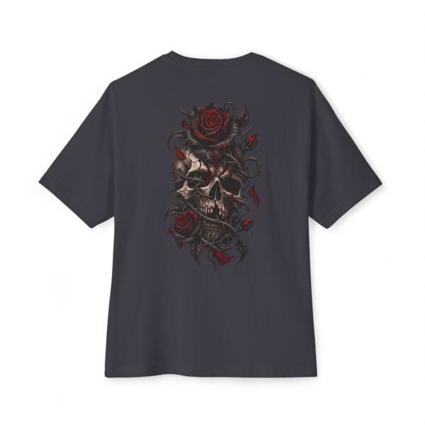 Dead Roses — Oversized Black Skull & Rose Graphic Tee by VX MERCH