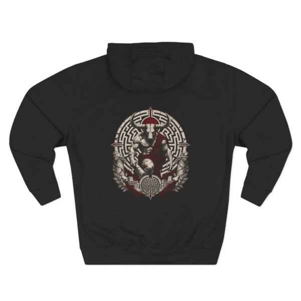 Labyrinth Guardian Mythology Graphic Fleece Hoodie by VX MERCH