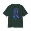 Neon Bladeborn — Oversized Black Cyber Warrior Graphic Tee by VX MERCH
