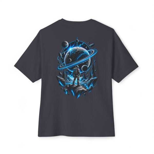 Edge of Infinity — Oversized Black Cosmic Explorer Graphic Tee by VX MERCH