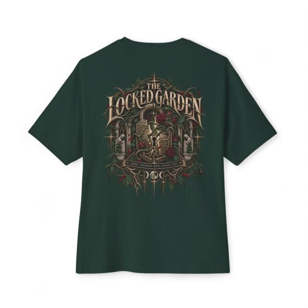 The Locked Garden — Oversized Black Botanical Graphic Tee by VX MERCH