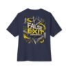 False Exit — Oversized Black Futuristic Graphic Tee by VX MERCH