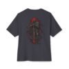 Crimson Warden Boxy Tee — Oversized Black Dark Fantasy Graphic T-Shirt by VX MERCH