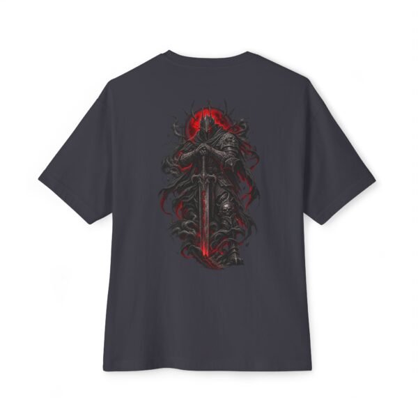 Crimson Warden Boxy Tee — Oversized Black Dark Fantasy Graphic T-Shirt by VX MERCH