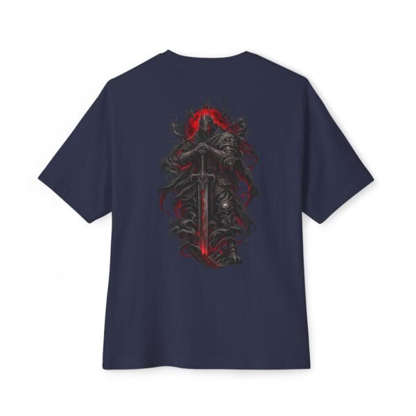 Crimson Warden Boxy Tee — Oversized Black Dark Fantasy Graphic T-Shirt by VX MERCH
