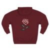Crimson Bloom Minimal Rose Graphic Fleece Hoodie by VX MERCH