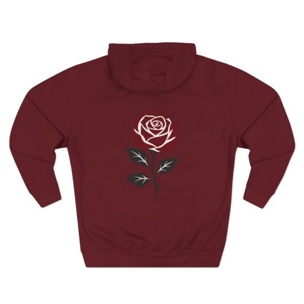 Crimson Bloom Minimal Rose Graphic Fleece Hoodie by VX MERCH