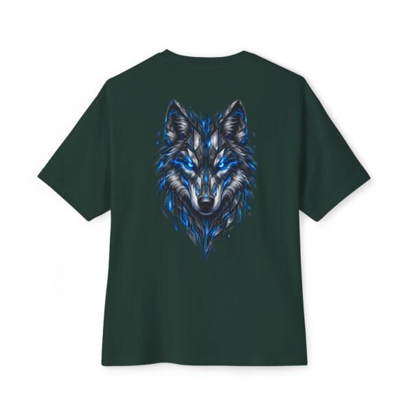 13706674466862949567_2048.jpeg Lunar Wolf — Oversized Black Electric Blue Wolf Graphic Tee by VX MERCH
