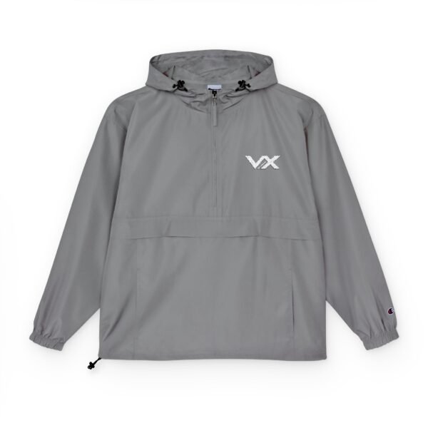 Packable Orange Anorak Jacket – Lightweight Hooded Windbreaker with Subtle VX Logo by VX MERCH