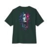 Digital Mirage — Oversized Black Glitch Portrait Graphic Tee by VX MERCH
