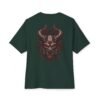 Crimson Oni Boxy Tee — Oversized Black Japanese Demon Graphic T-Shirt by VX MERCH