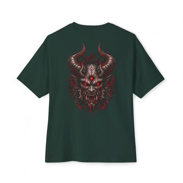 Crimson Oni Boxy Tee — Oversized Black Japanese Demon Graphic T-Shirt by VX MERCH