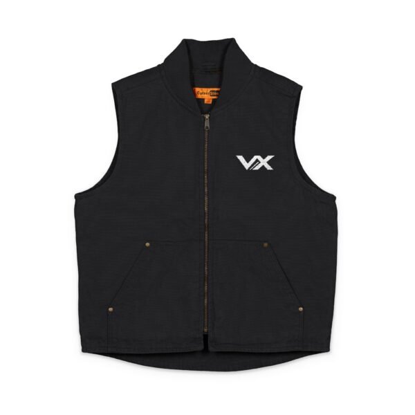 Washed Duck Cloth Work Vest — Embroidered VX Chest Logo by VX MERCH