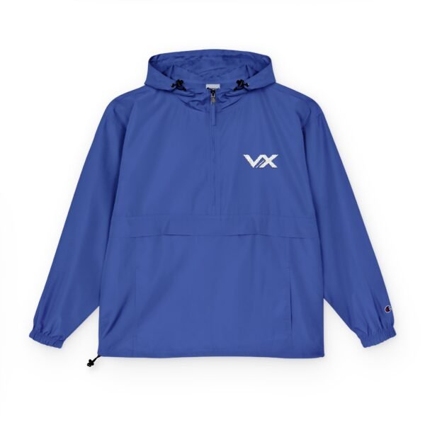 Packable Orange Anorak Jacket – Lightweight Hooded Windbreaker with Subtle VX Logo by VX MERCH