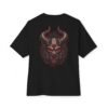 Crimson Oni Boxy Tee — Oversized Black Japanese Demon Graphic T-Shirt by VX MERCH