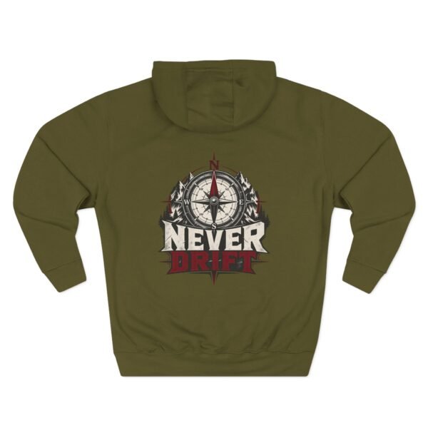 Never Drift Compass Graphic Fleece Hoodie by VX MERCH
