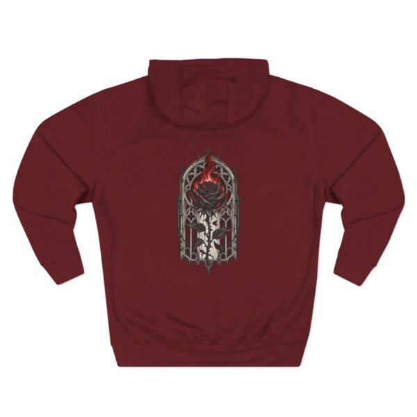 Crimson Sanctuary Gothic Rose Graphic Fleece Hoodie by VX MERCH