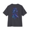 Neon Bladeborn — Oversized Black Cyber Warrior Graphic Tee by VX MERCH
