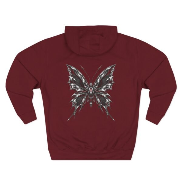 Crimson Metamorphosis Gothic Butterfly Graphic Fleece Hoodie by VX MERCH