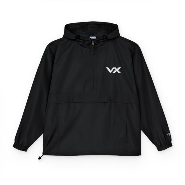 Packable Orange Anorak Jacket – Lightweight Hooded Windbreaker with Subtle VX Logo by VX MERCH