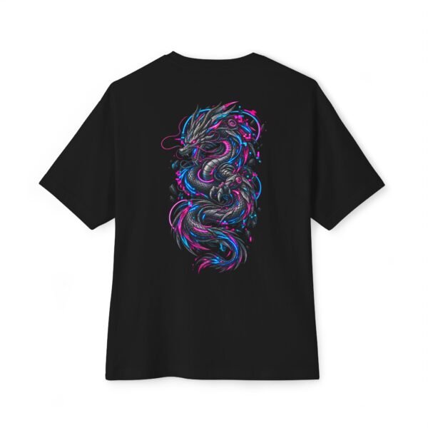 15426158872100676918_2048.jpeg Neon Wyrm — Oversized Black Cyber Dragon Graphic Tee by VX MERCH