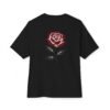 15525447114558392455_2048.jpeg Scarlet Bloom — Oversized Black Minimal Rose Graphic Tee by VX MERCH