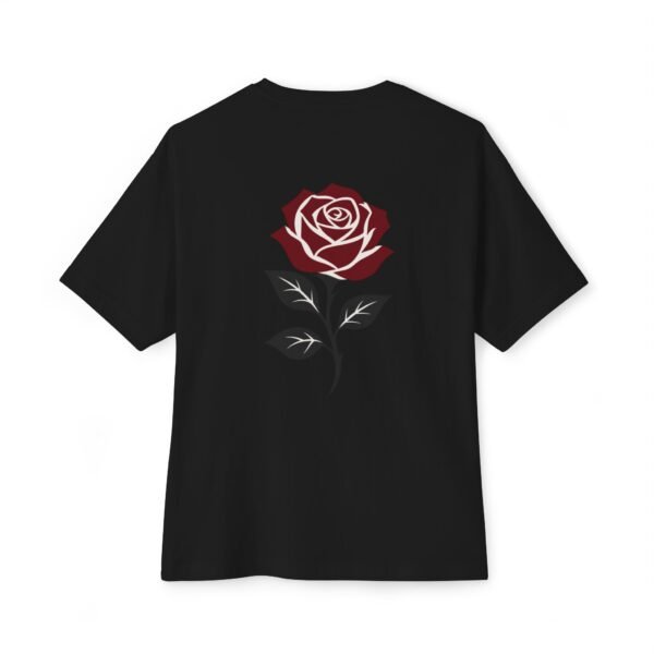 15525447114558392455_2048.jpeg Scarlet Bloom — Oversized Black Minimal Rose Graphic Tee by VX MERCH