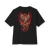 Ash Reborn — Oversized Black Phoenix Graphic Tee by VX MERCH