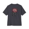 15774152634643045014_2048.jpeg Scarlet Bloom — Oversized Black Minimal Rose Graphic Tee by VX MERCH