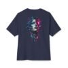 Digital Mirage — Oversized Black Glitch Portrait Graphic Tee by VX MERCH