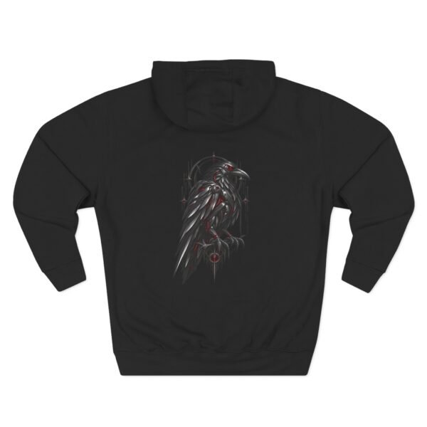Crimson Omen Raven Gothic Graphic Fleece Hoodie by VX MERCH