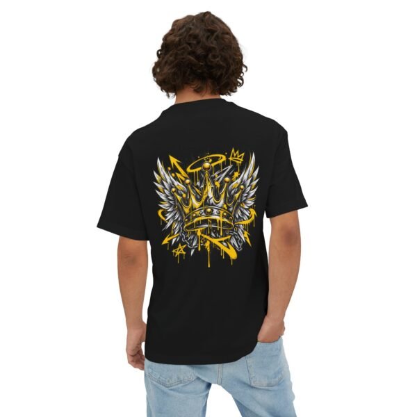 16251316379074144795_2048.jpeg Royal Wings Boxy Tee – Oversized Crown Graffiti Streetwear T-Shirt