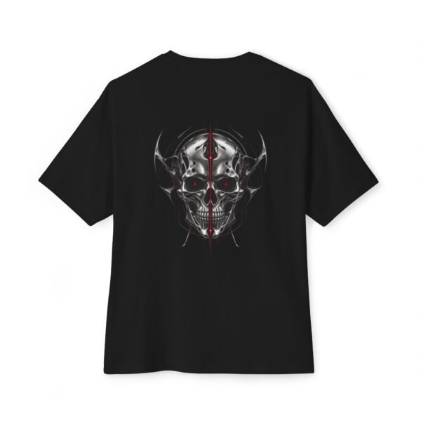 Iron Revenant — Oversized Black Metallic Skull Graphic Tee by VX MERCH