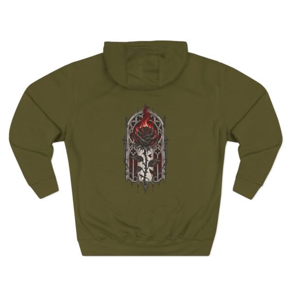 Crimson Sanctuary Gothic Rose Graphic Fleece Hoodie by VX MERCH