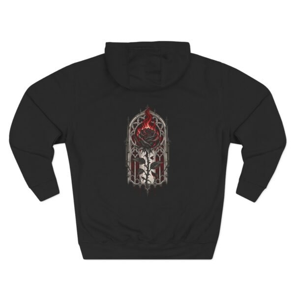 Crimson Sanctuary Gothic Rose Graphic Fleece Hoodie by VX MERCH