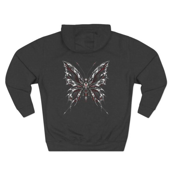 Crimson Metamorphosis Gothic Butterfly Graphic Fleece Hoodie by VX MERCH