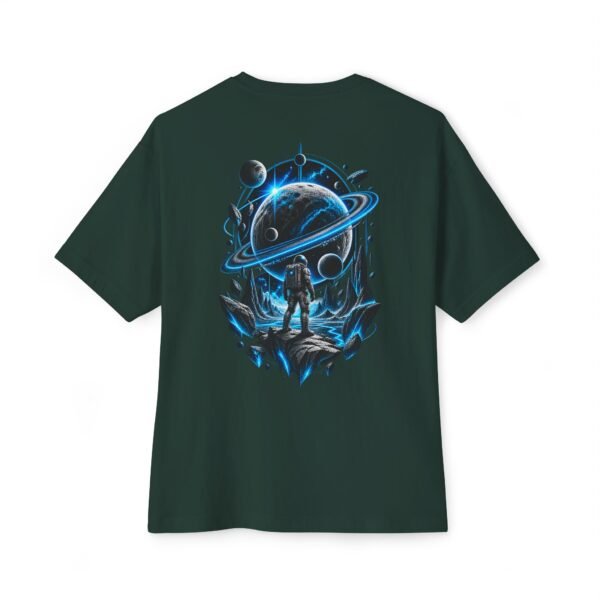 Edge of Infinity — Oversized Black Cosmic Explorer Graphic Tee by VX MERCH