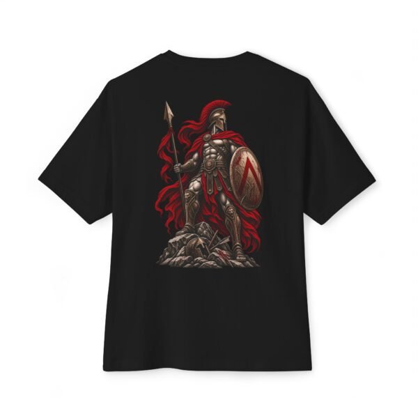 Last Spartan — Oversized Black Ancient Warrior Graphic Tee by VX MERCH