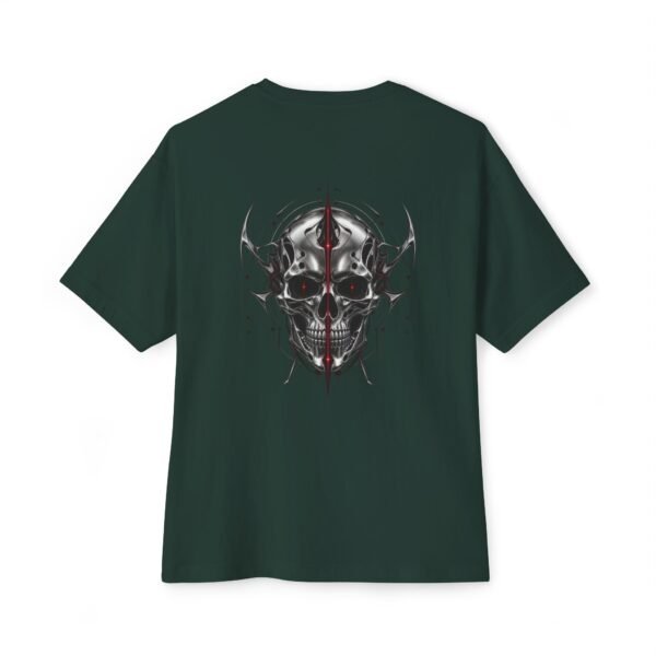 Iron Revenant — Oversized Black Metallic Skull Graphic Tee by VX MERCH