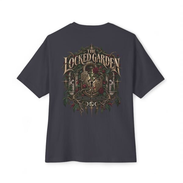 The Locked Garden — Oversized Black Botanical Graphic Tee by VX MERCH