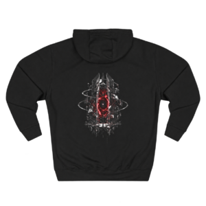 Crimson Orbit Gothic Eye Graphic Fleece Hoodie by VX MERCH