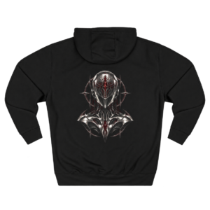 Crimson Warden Gothic Armor Graphic Fleece Hoodie by VX MERCH